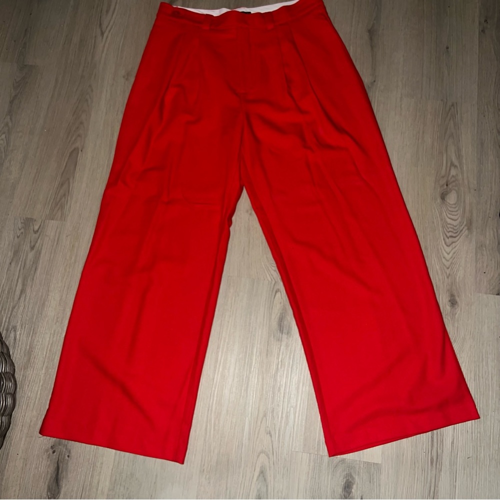 Stradivarius Red Wide Leg Pants – Size 12